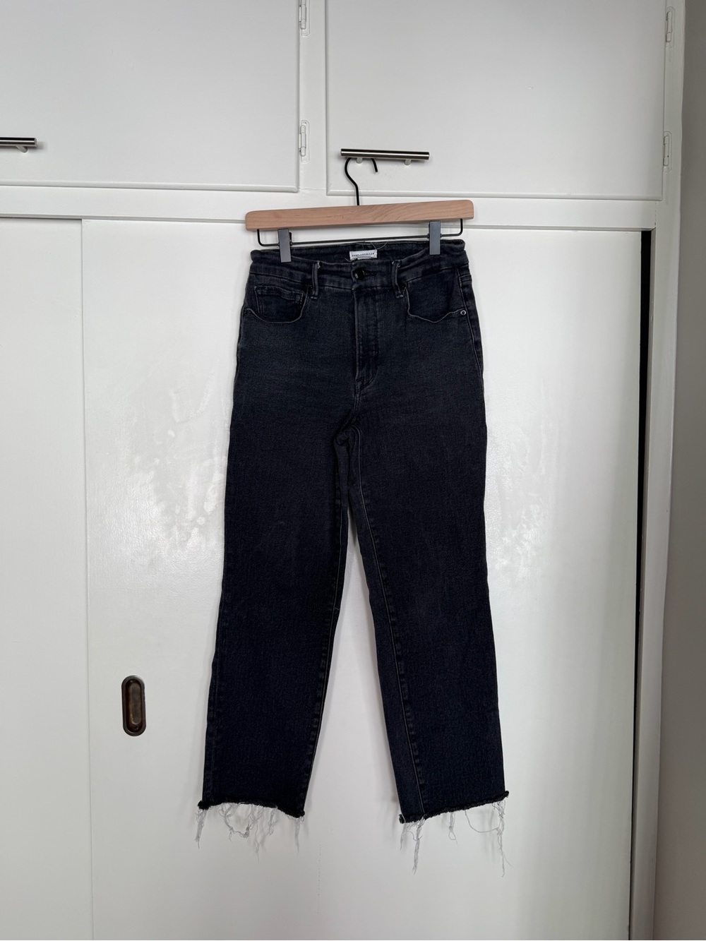 Good American Black Raw-Hem Women’s Jeans
